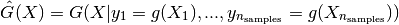 \hat{G}(X) = G(X | y_1 = g(X_1), ...,
                            y_{n_{\rm samples}} = g(X_{n_{\rm samples}}))